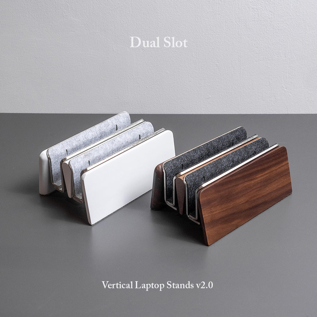Vertical Laptop Stand | Adjustable | White