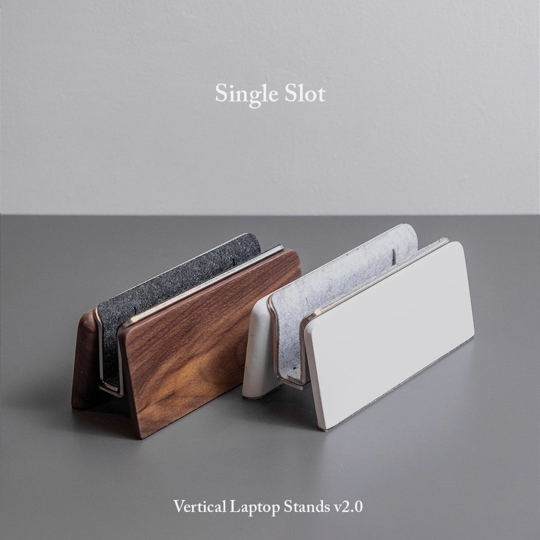 Vertical Laptop Stand | Adjustable | White
