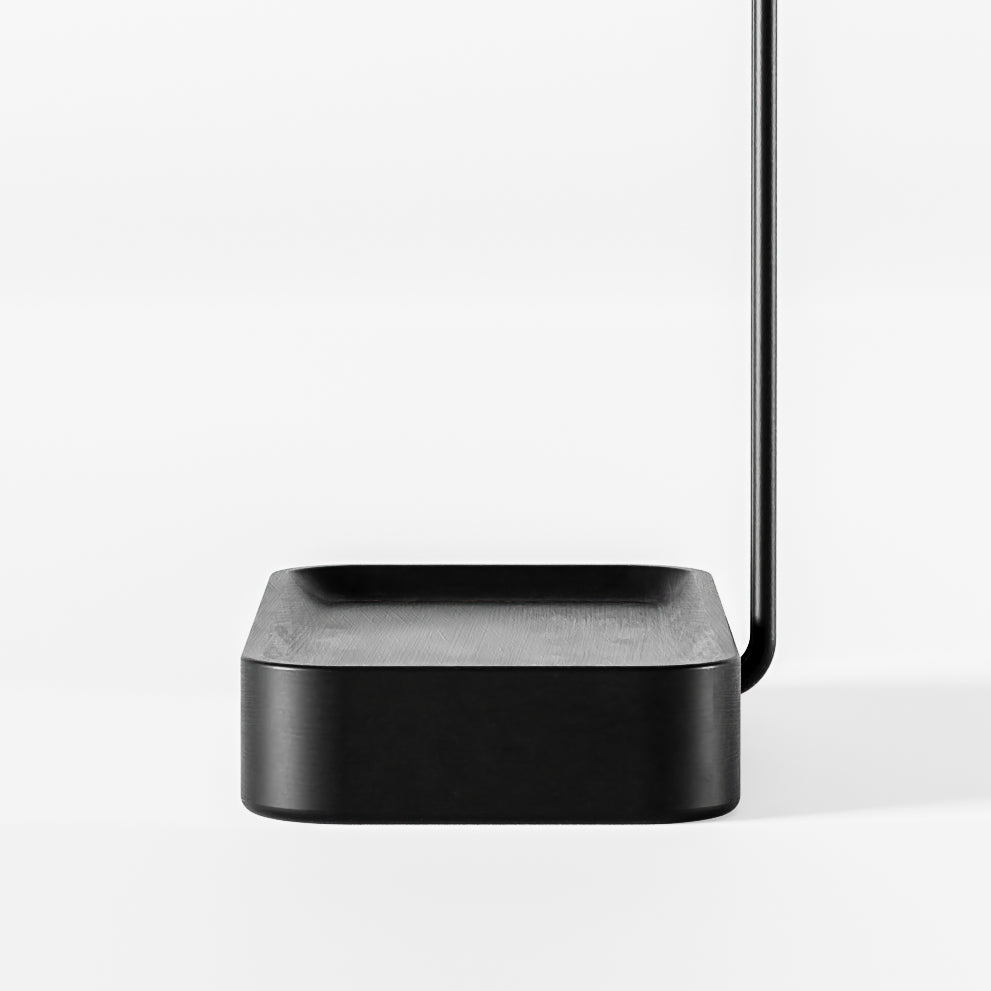 black headphone stand base