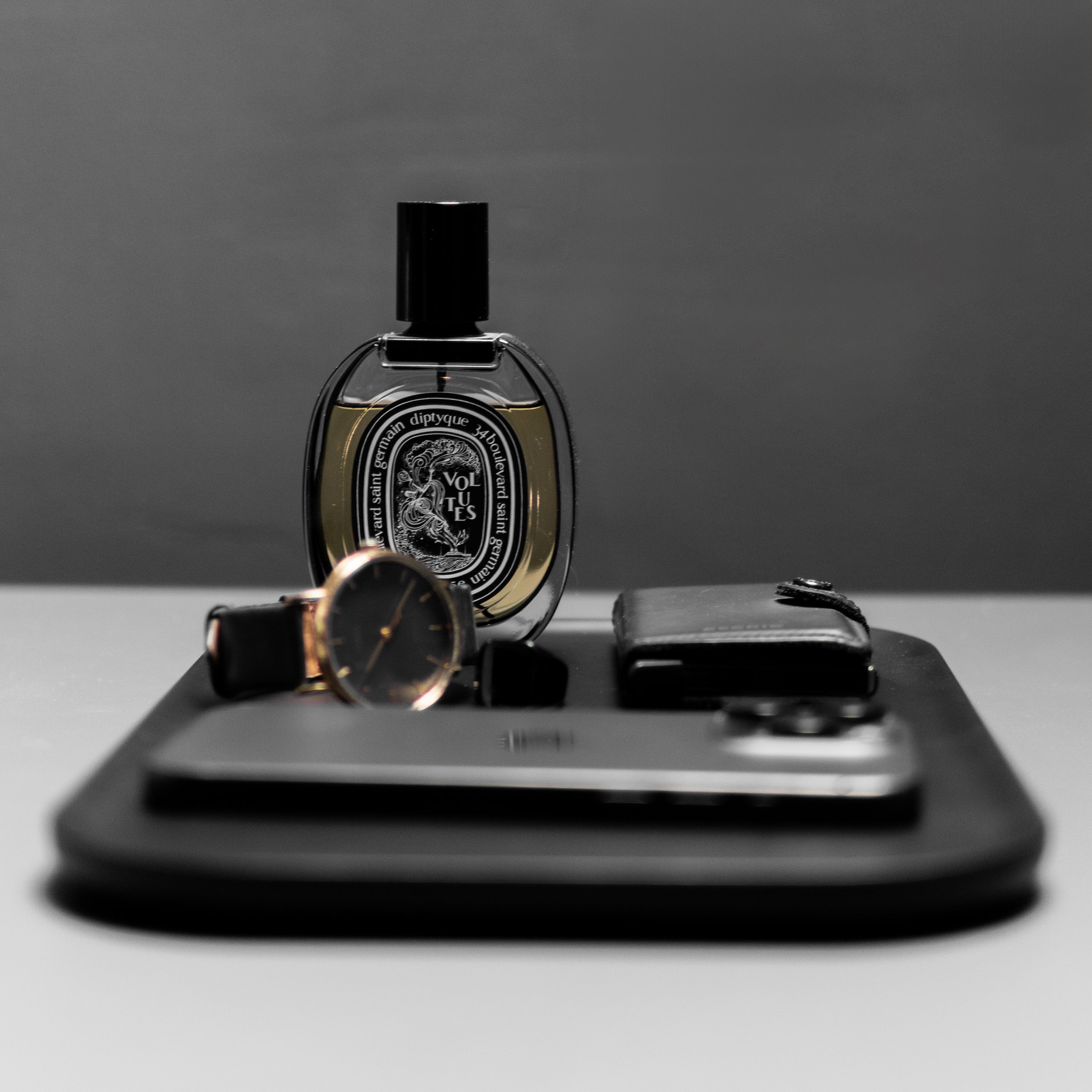 Japandi Catchall Tray Valet | Black Wood