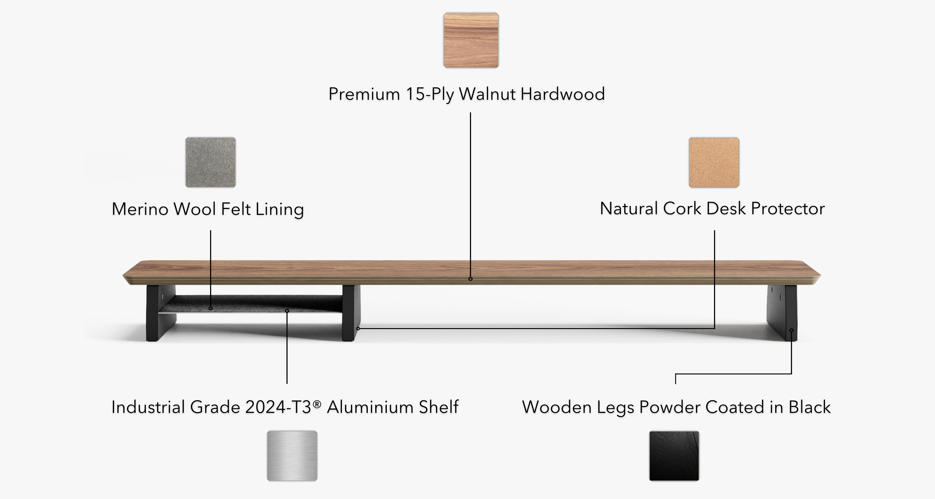 dual monitor stand grovemade alternative desk shelf wooden screen riser walnut wood desk organiser monitor shelf 