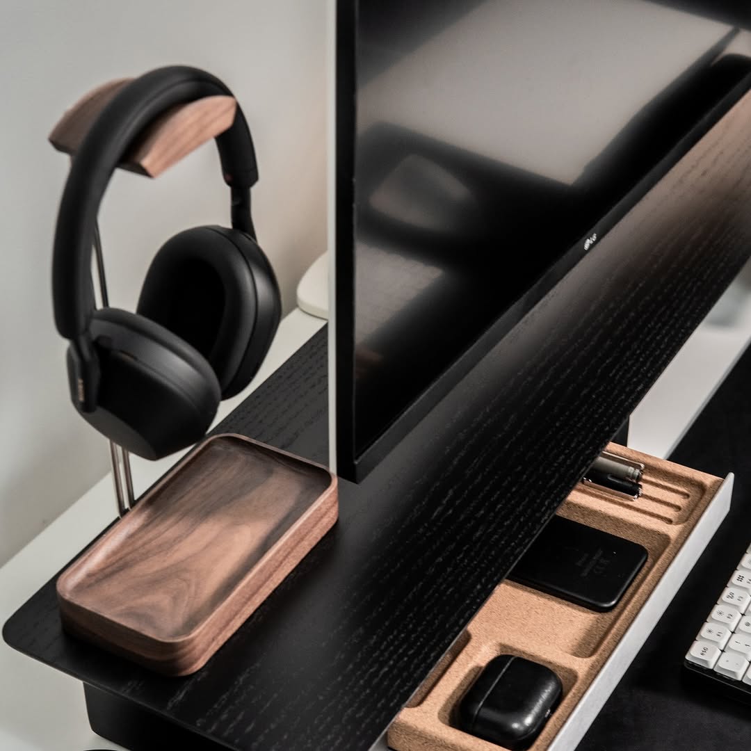 その他 Grovemade Matte Black Desk Shelf (Large) Wooden Dual Monitor Stand & Desk Shelf Riser | Grovemade®