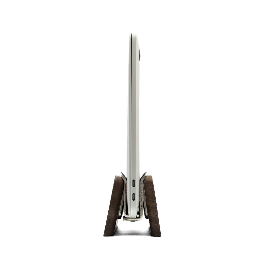 Vertical Laptop Stand | Adjustable | Walnut