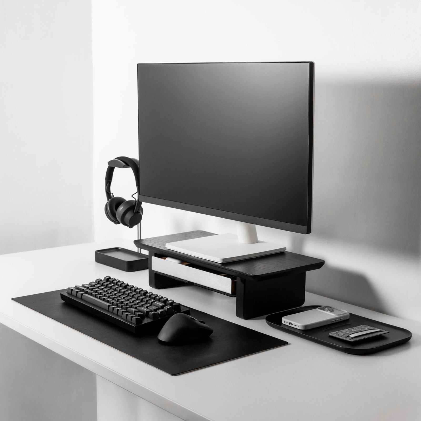 Desk Shelf for Monitor Stand in Black Wood Grovemade Alternative