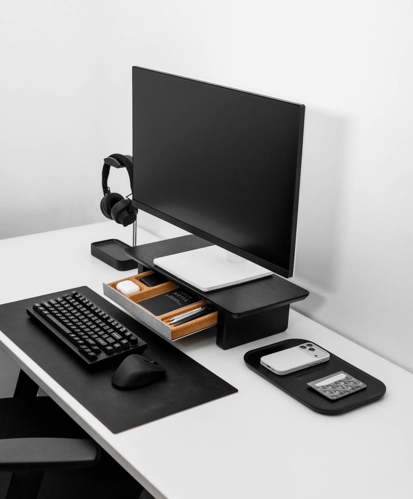 Desk Shelf for Monitor Stand in Black Wood Grovemade Alternative