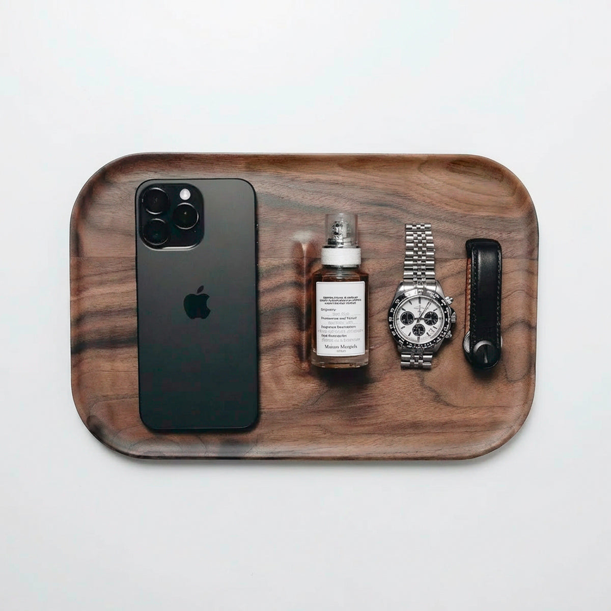 Japandi Catchall Tray Valet | Walnut