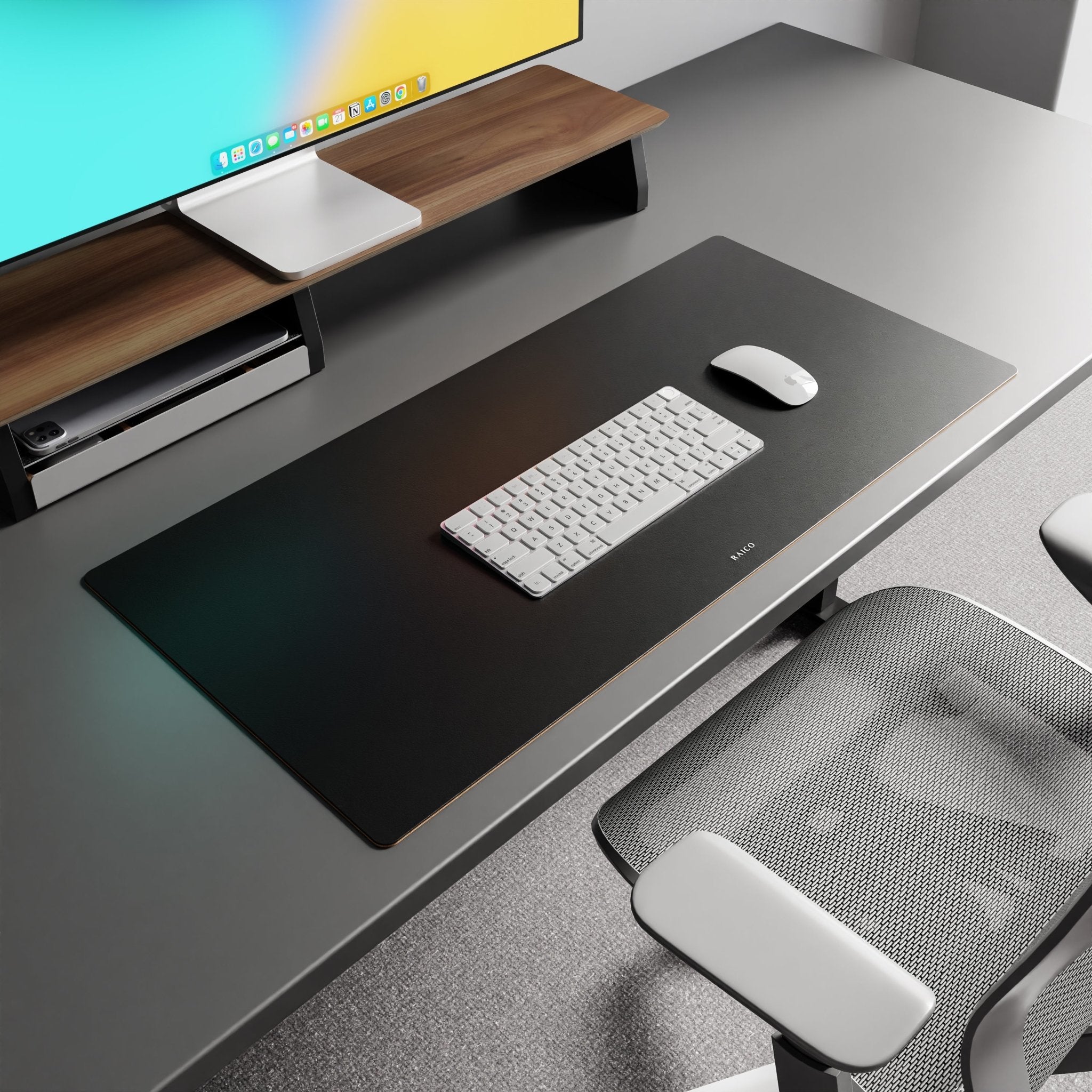 Leather Desk Mat Black Genuine Full Grain Leather Pad Grovemade Alternative