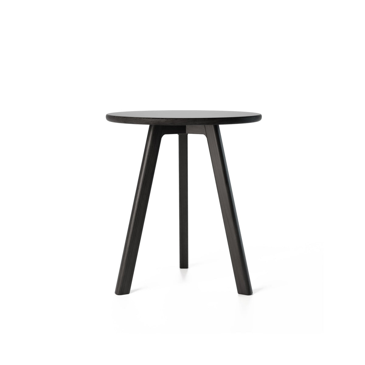 Round Side Table Black Wood End Table Small Bedside Stool Wine Table